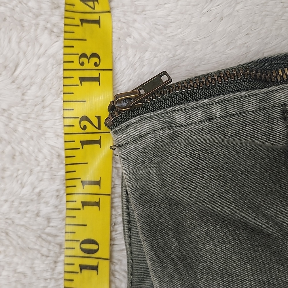 • Mustard Seed Junior's Skinny Leg Pants Size Small Green Side Zipper, Pockets - Picture 8 of 11